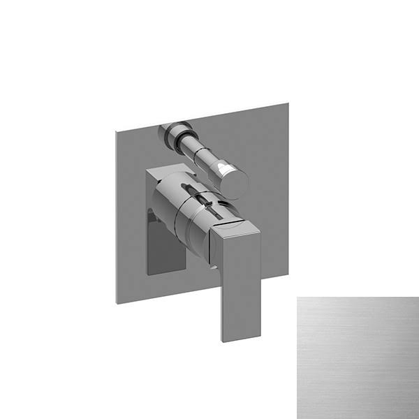 Square Pressure Balancing Valve Trim Plate with Handle and Diverter in Brushed Nickel R99163