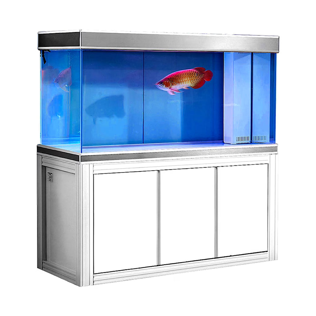 200 Gallon Tempered Glass All-in-one Aquarium White and Silver L71429