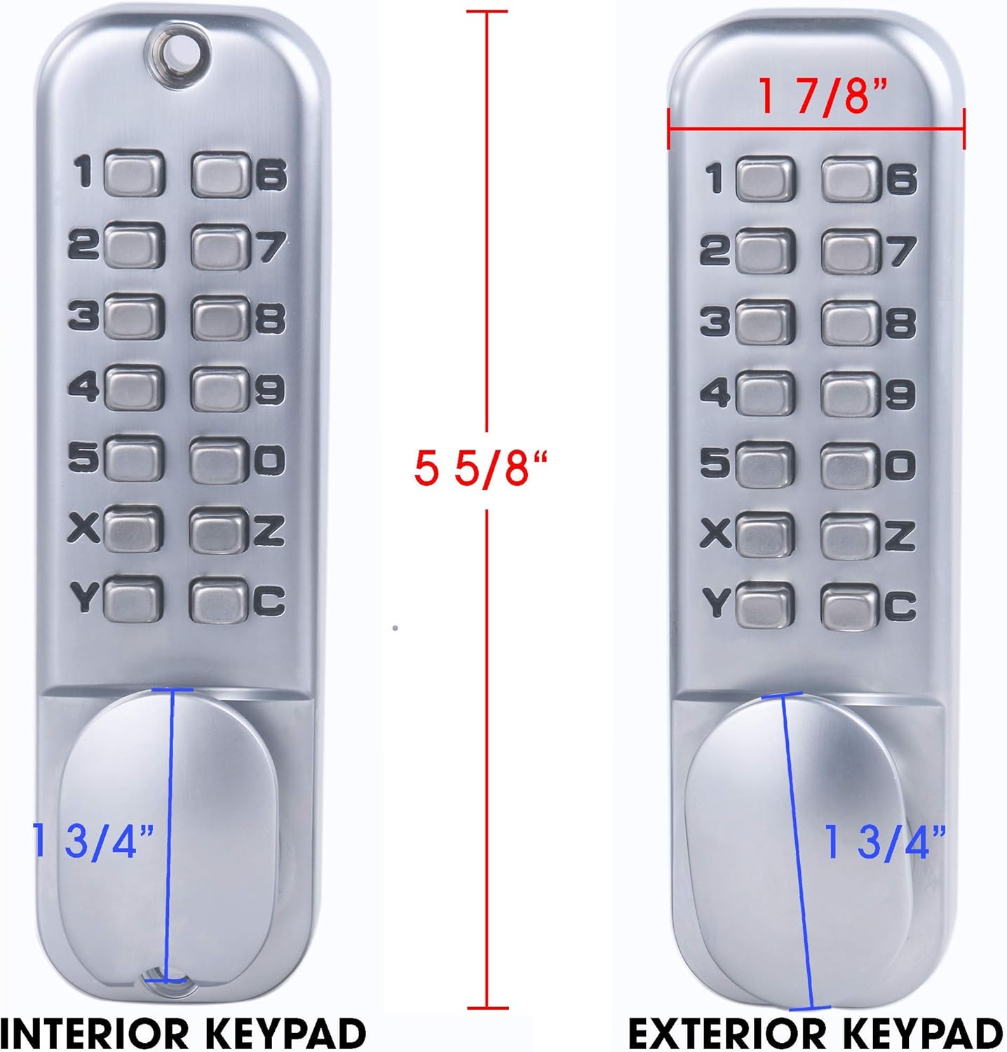 Double Keypad Mechanical 14 Key Combination Lock E928118