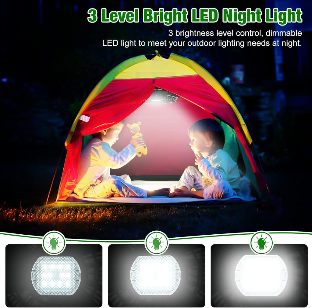 Rechargeable 14inch Camping Fan with LED Lantern Y2576