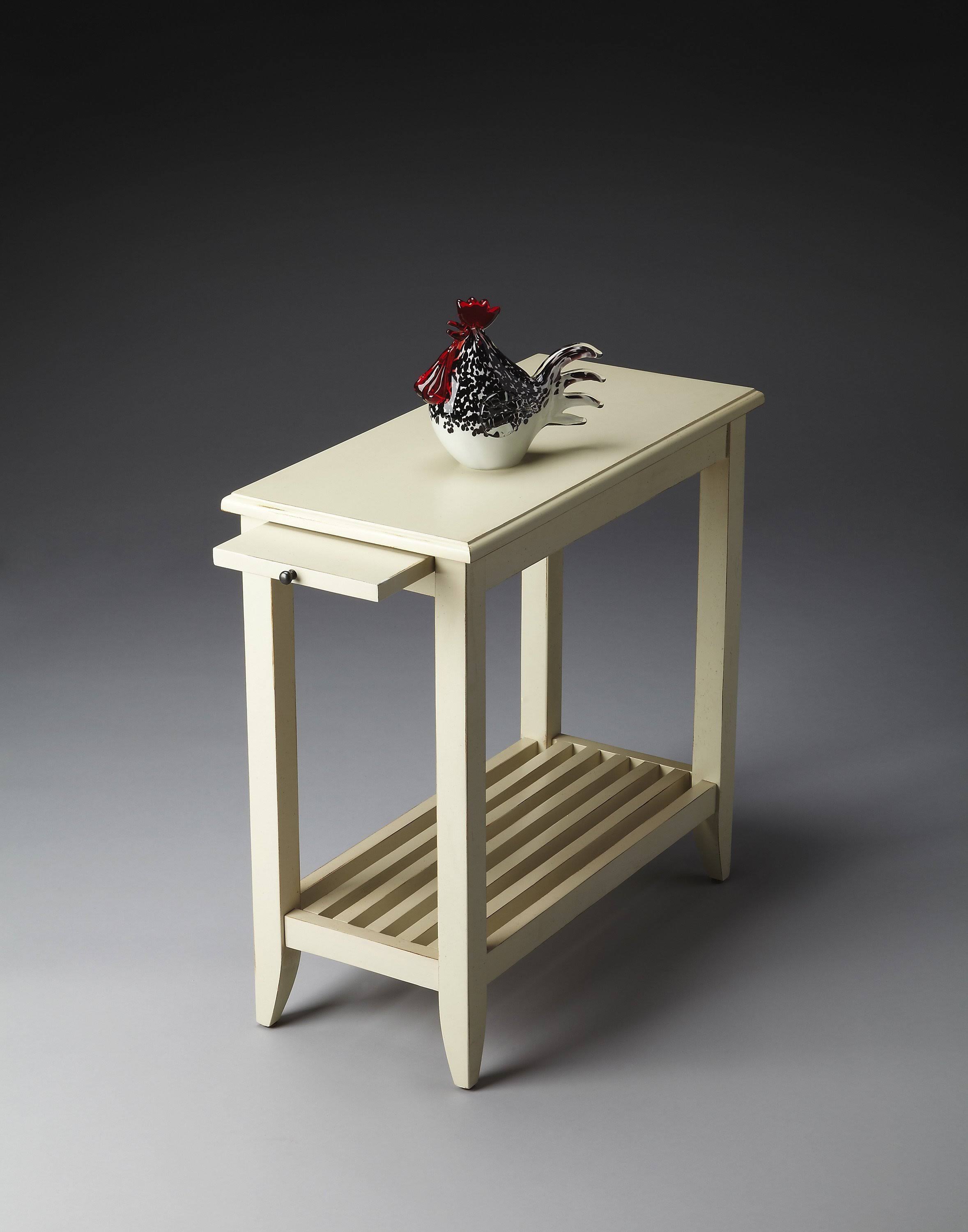 White Chairside Table W562