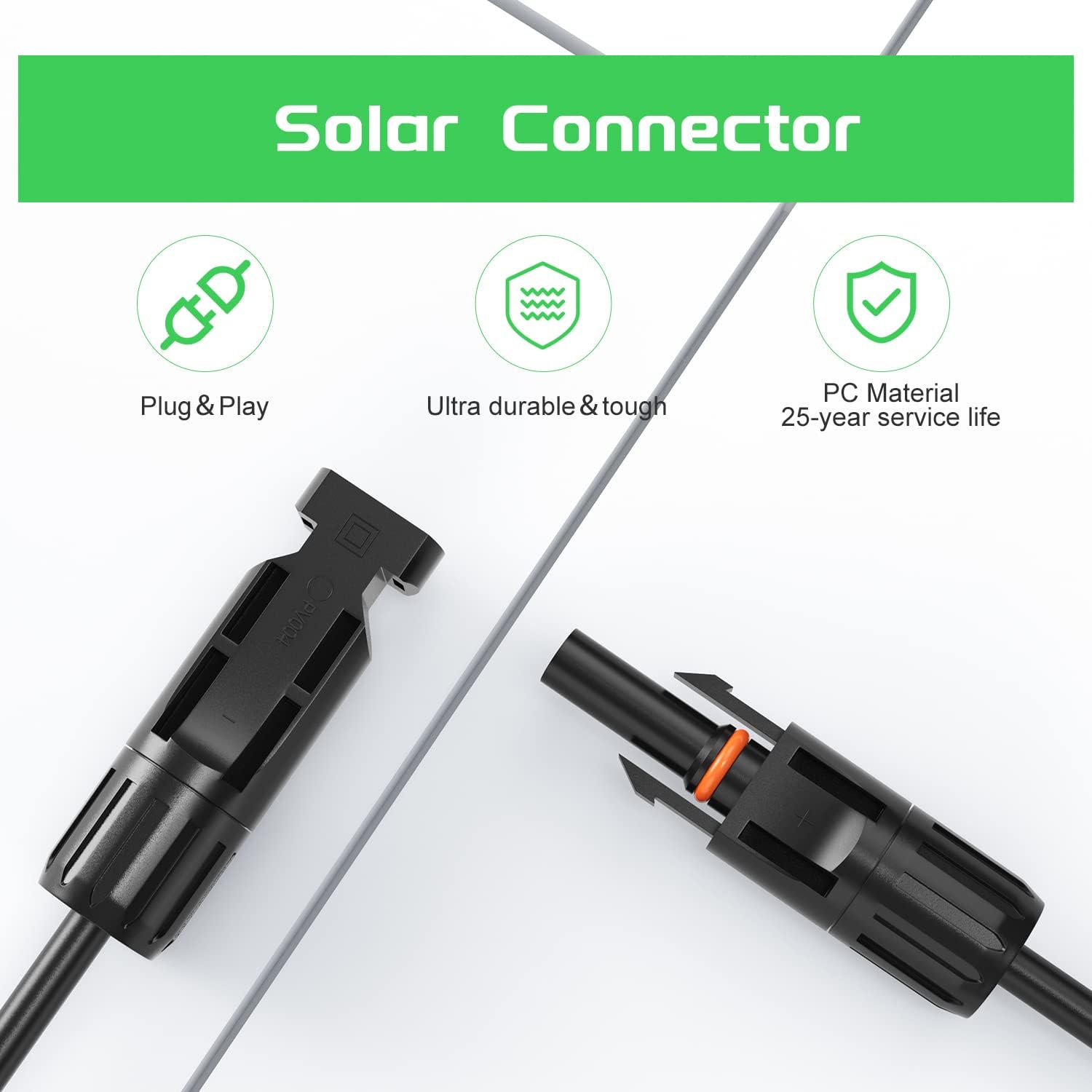 Solar Connectors 30A Y-Branch Cable Parallel Adaptor Pair for Solar Panel, Pack of 2 H352299