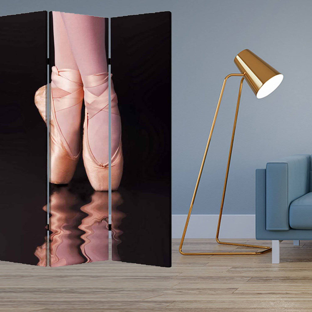 Multi Color Wood Canvas Ballet Screen O144