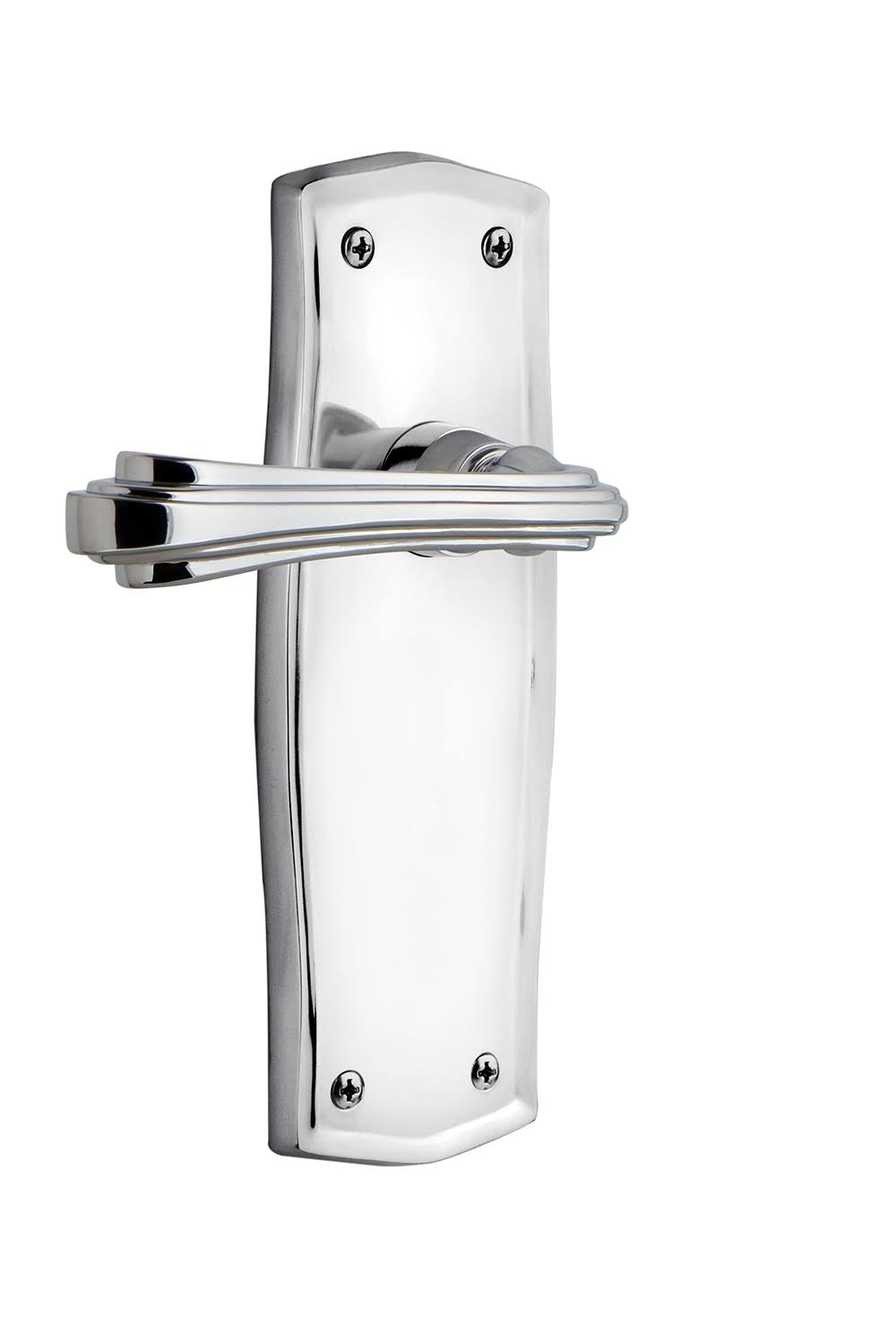Fleur Privacy Door Lever Set with Prairie Bright Chrome Y81744