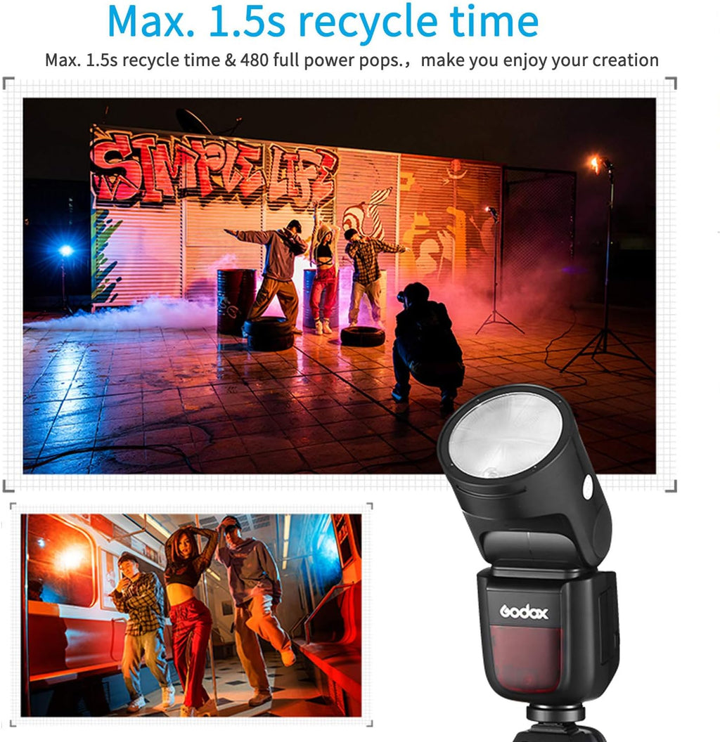76Ws Round Head Camera Flash Speedlite with Li-on Battery P4367