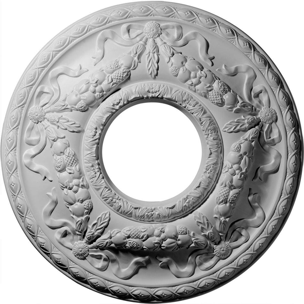 22 1/8 inchod x 7 1/4 inchid x 1 3/4 inchp Hand-Painted Gold Ceiling Medallion A144329