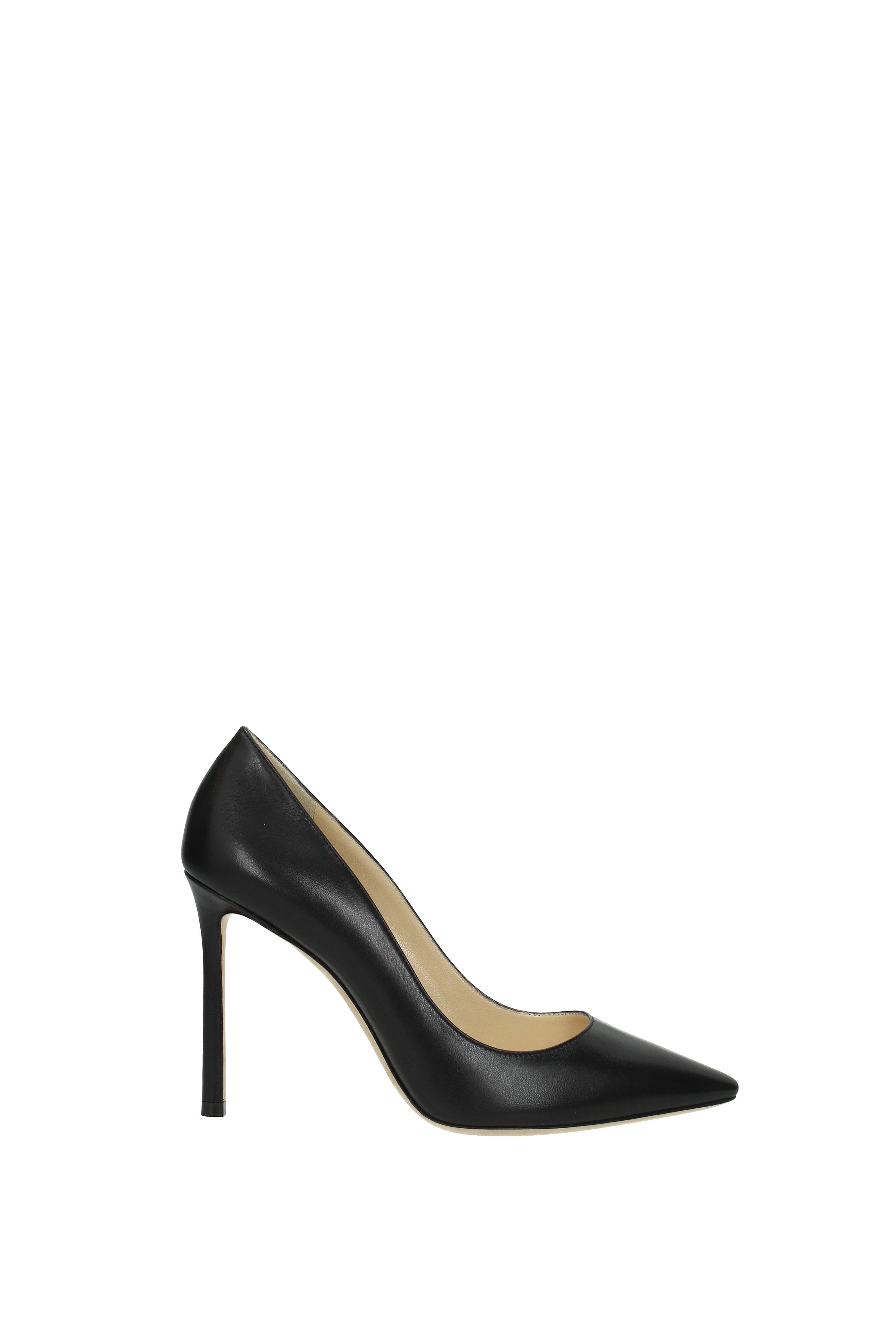 Black Leather Pump C7678