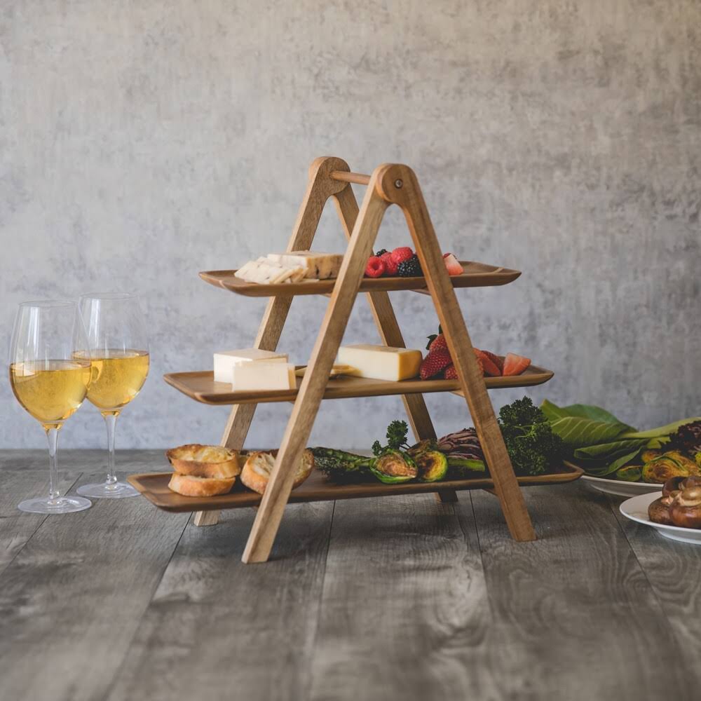 3 Tiered Acacia Wood Serving Station M2010
