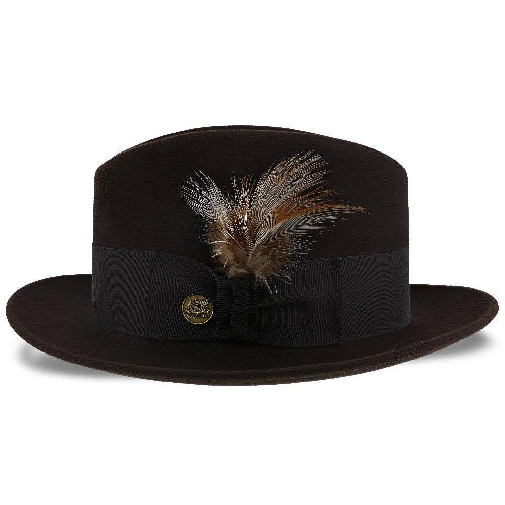 Size 7 Caribou Fur Felt Fedora Hat E7773