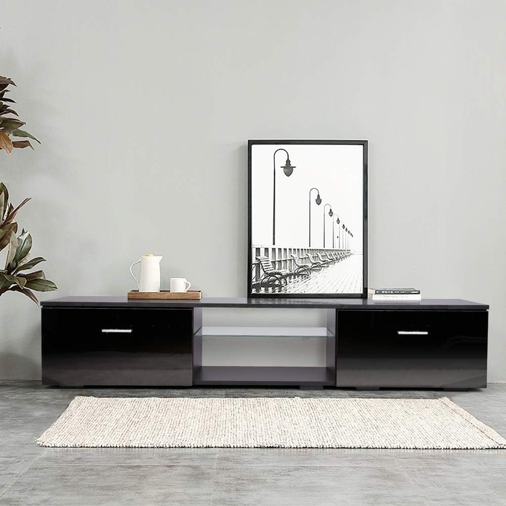 Black TV Stand with Storage Cabinets L206343