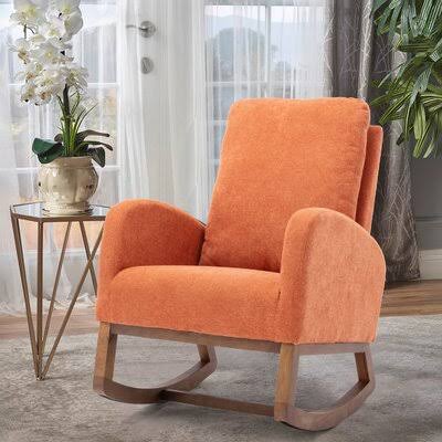 Orange Fabric Rocking Chair I527453