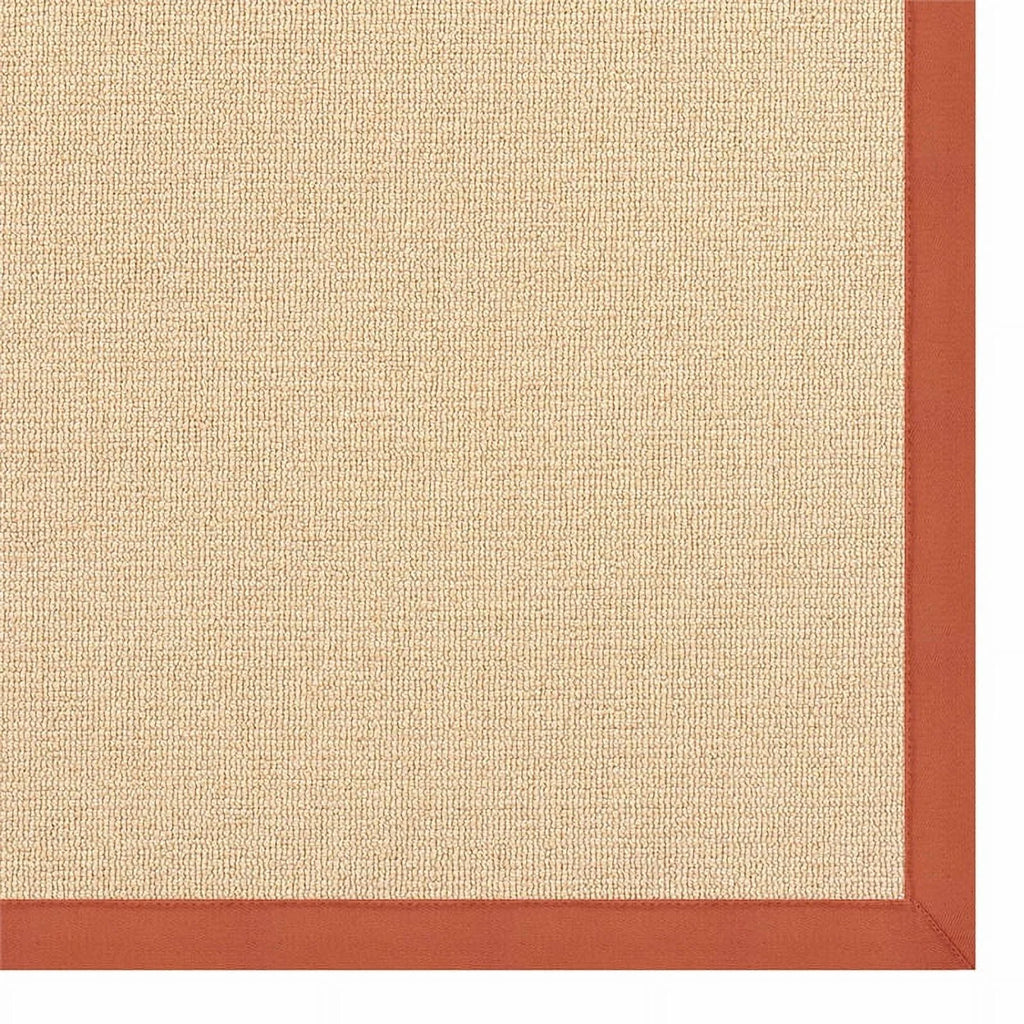 Natural and Burnt Orange Wool Rug C90842