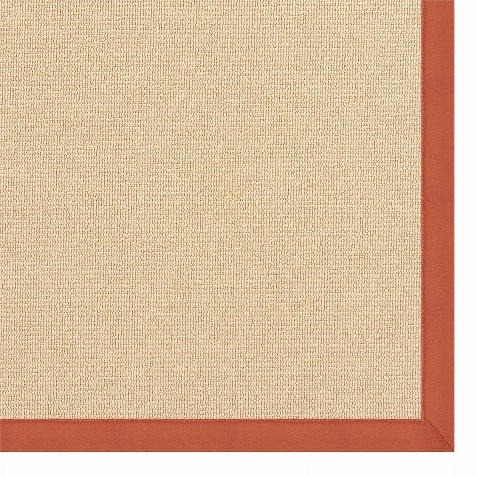 Natural and Burnt Orange Wool Rug C90842