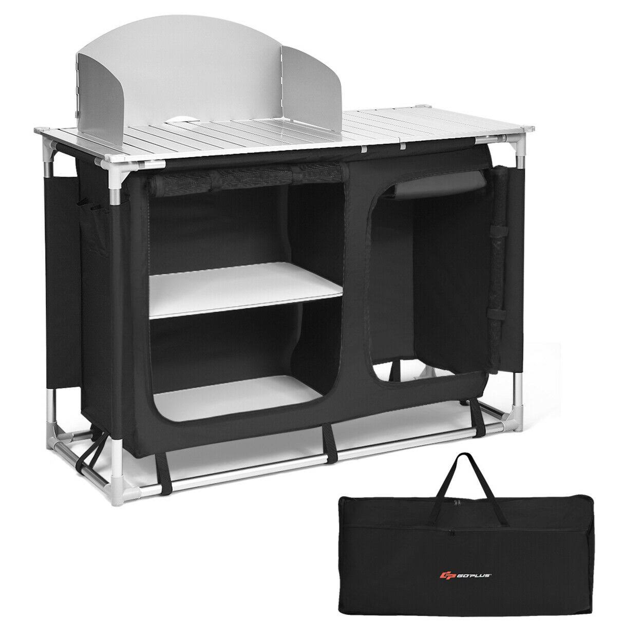 Portable BBQ Camping Grill Table Kitchen Sink Station I69294
