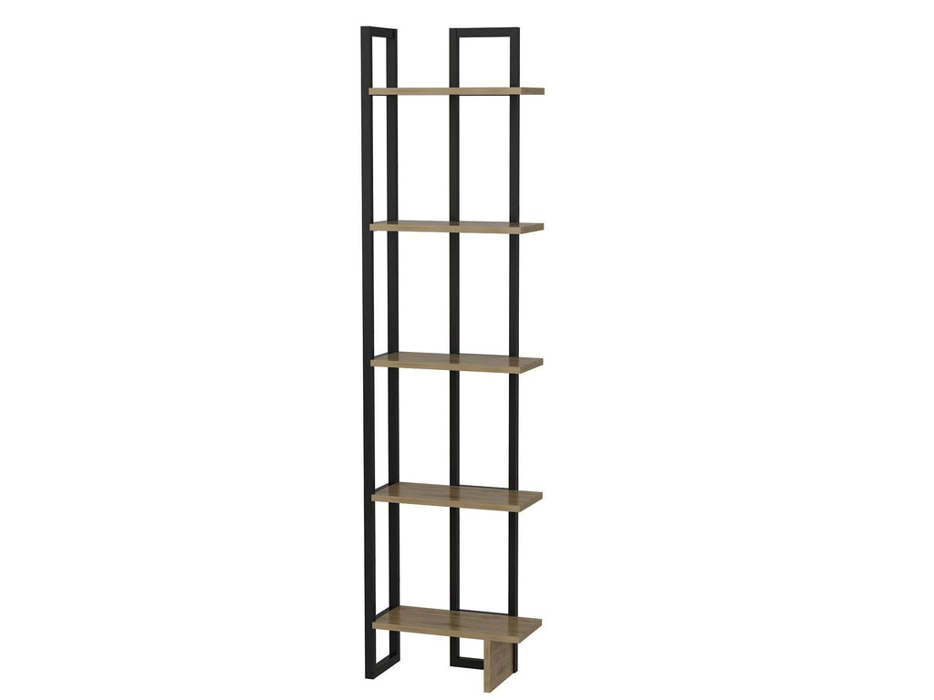 Tall Metal Wood Corner Bookcase S2112