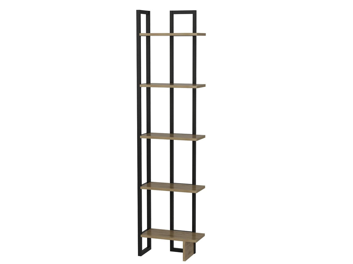 Tall Metal Wood Corner Bookcase S2112