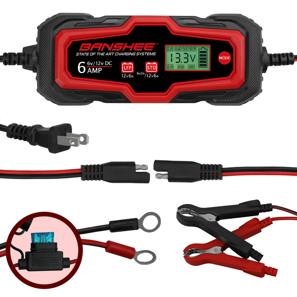 6-12V 6A Smart Car Battery Charger Z855