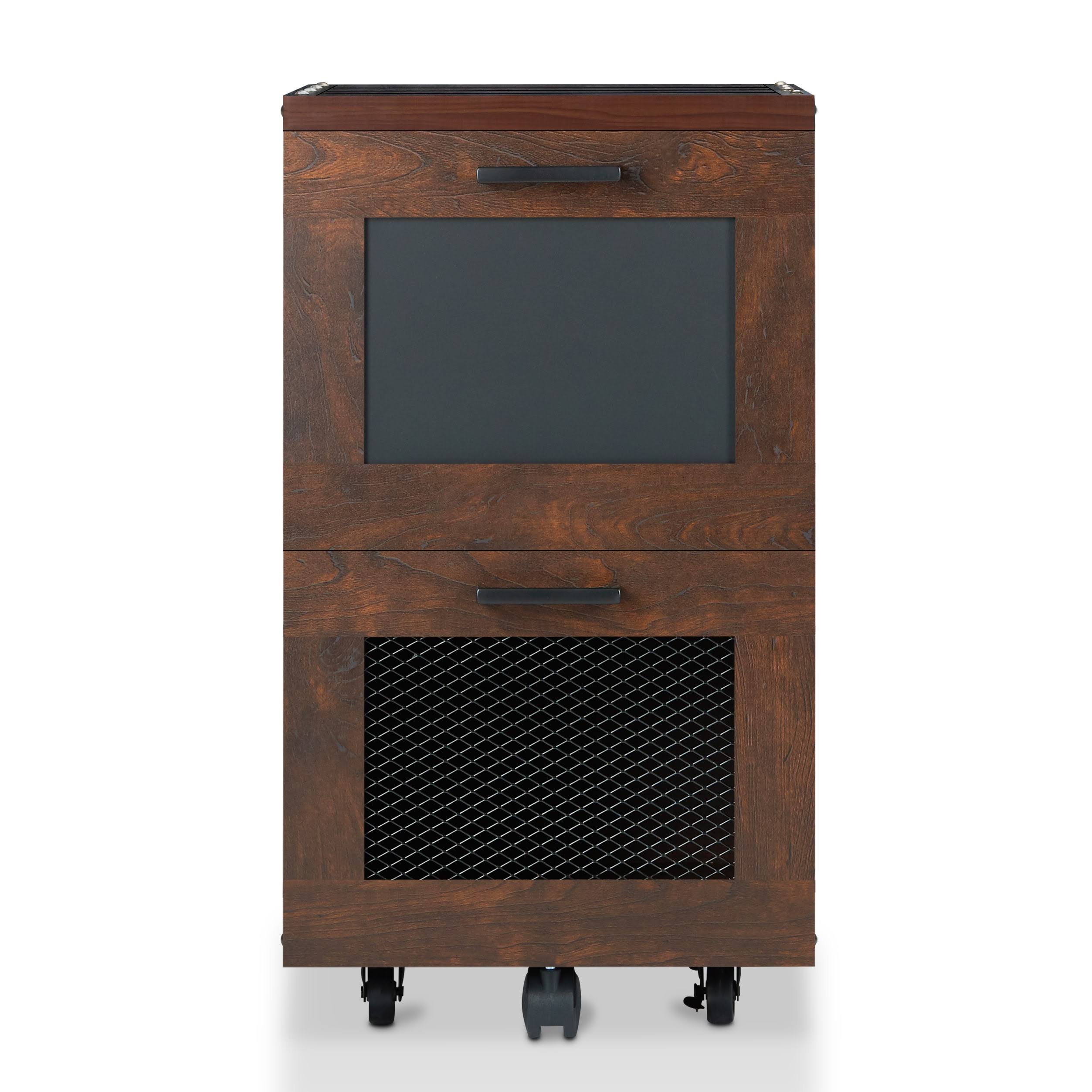 Rustic Walnut 2-Drawer File Cabinet R9432