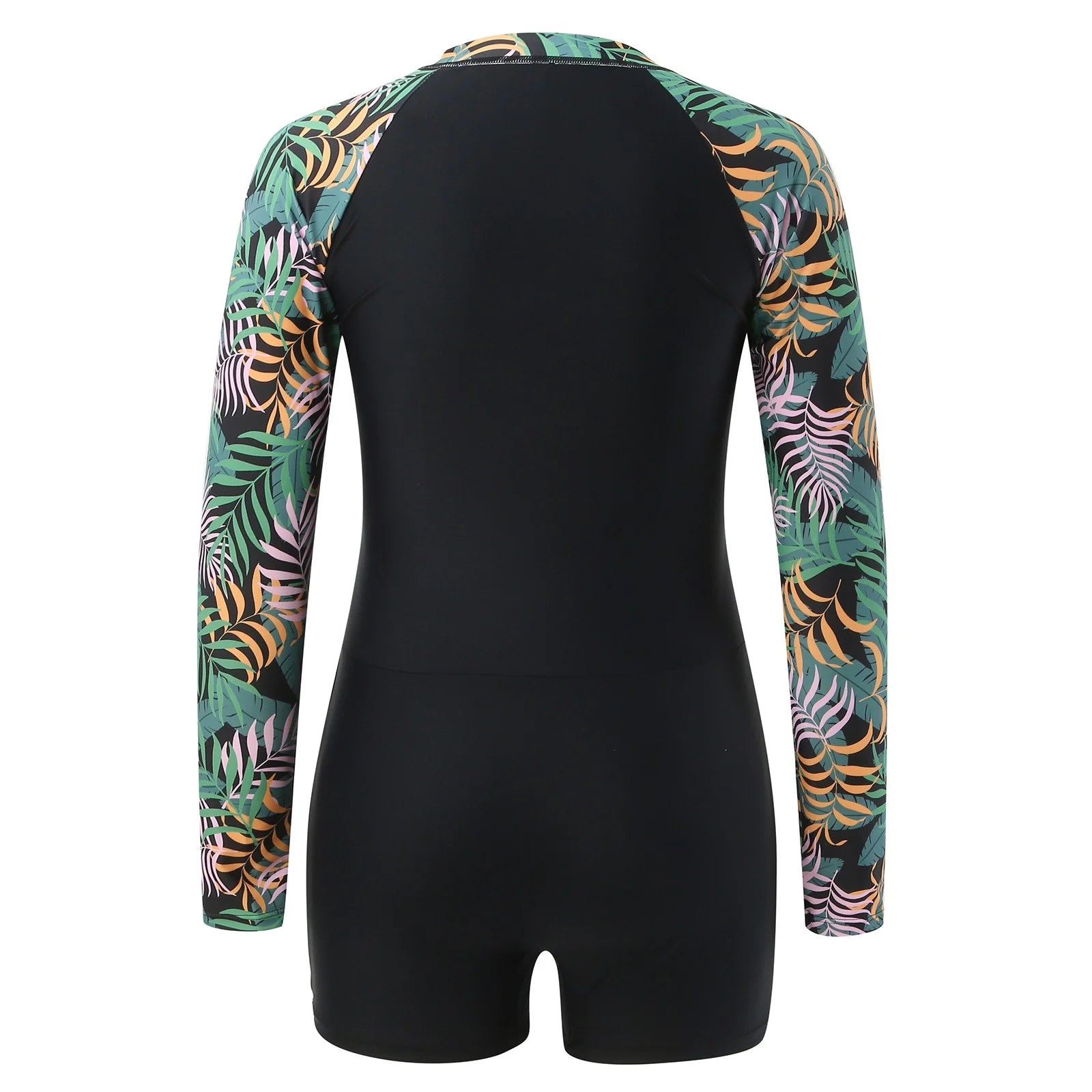 Women Printed Long Sleeve Rashguard Snorkel Surf Suit Tankini Sets B534