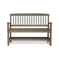Gray Acacia Wood Bench with Shelf S953