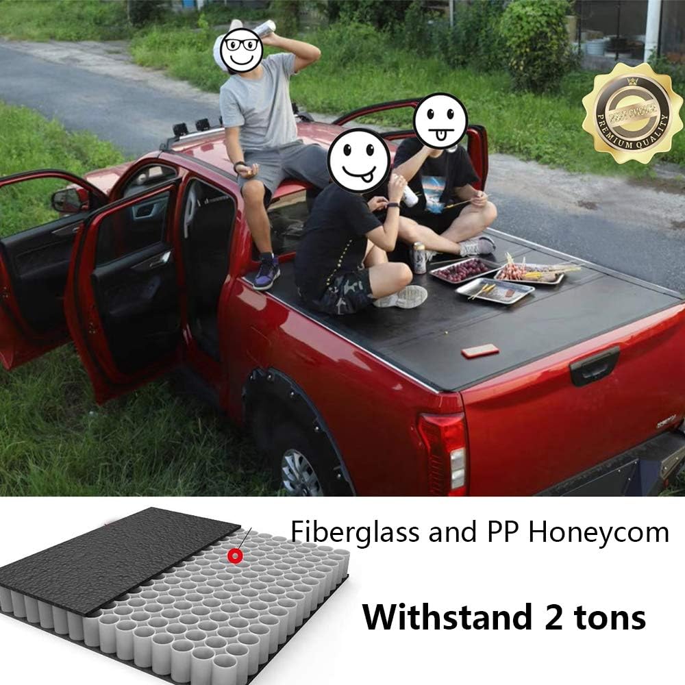 5'5" Hard Fiberglass Quad Fold Truck Bed Tonneau Cover Z84590