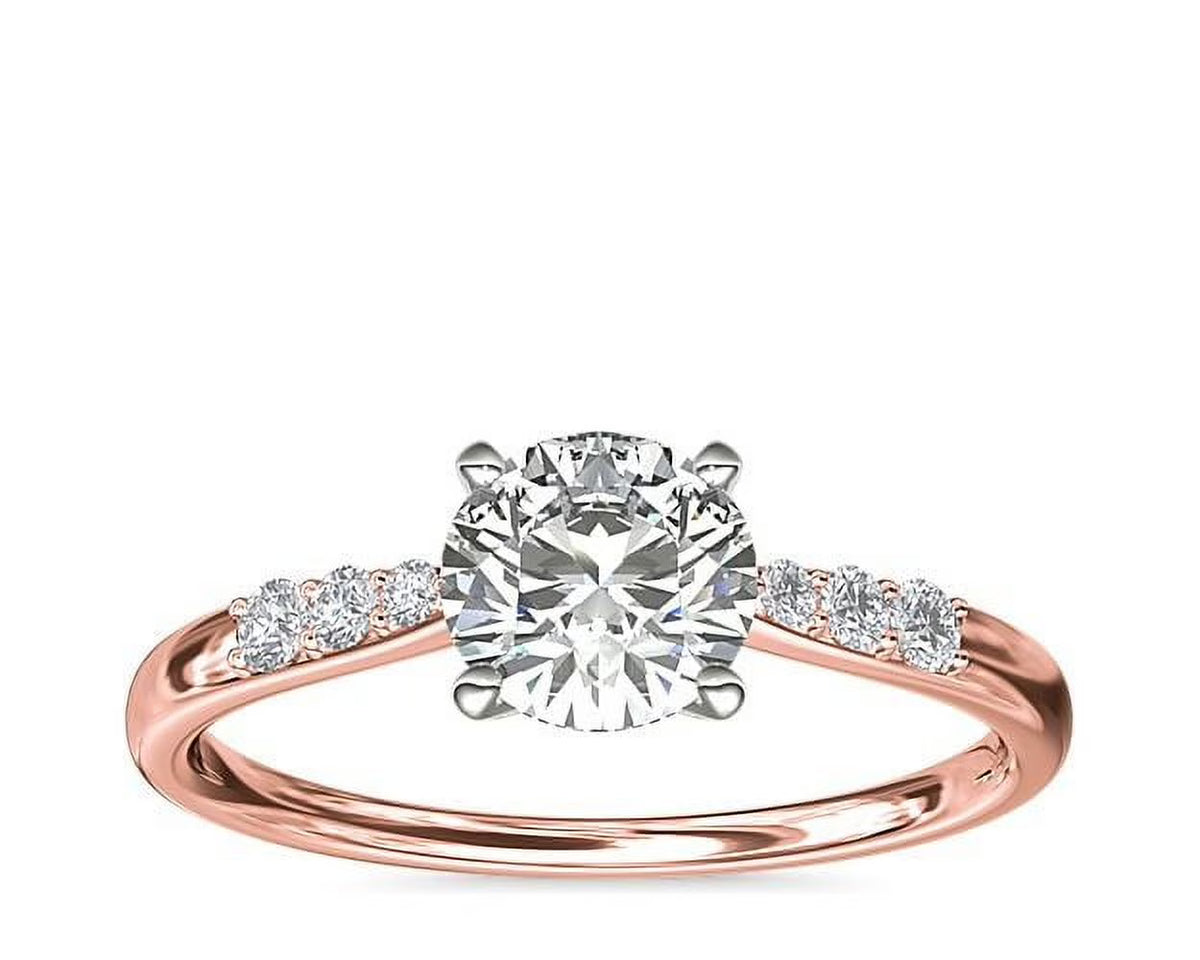 14K Rose Gold Solitaire Diamond Ring Y3729