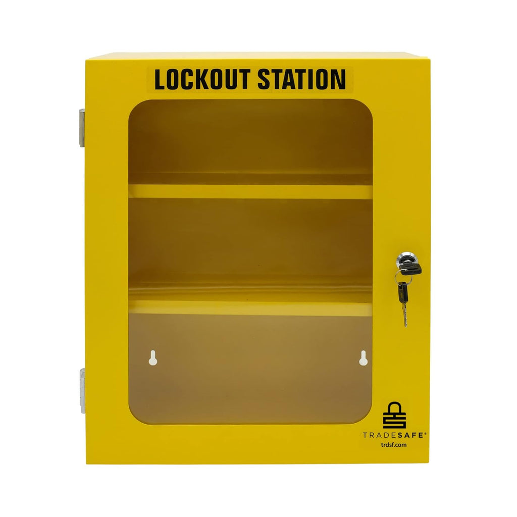 Lockout Tagout Storage Cabinet, 69 Piece, Wall-Mountable, 2 Movable Shelf Partitions N616329
