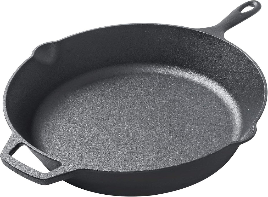 Pre-Seasoned Cast Iron 15 Dual Handle Frying Pan F8976