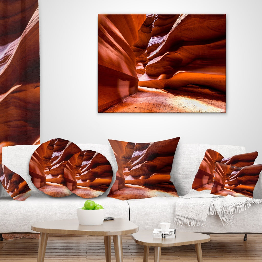 Antelope Canyon Landscape Photo Throw Pillow 18 in. x 18 in. M6676