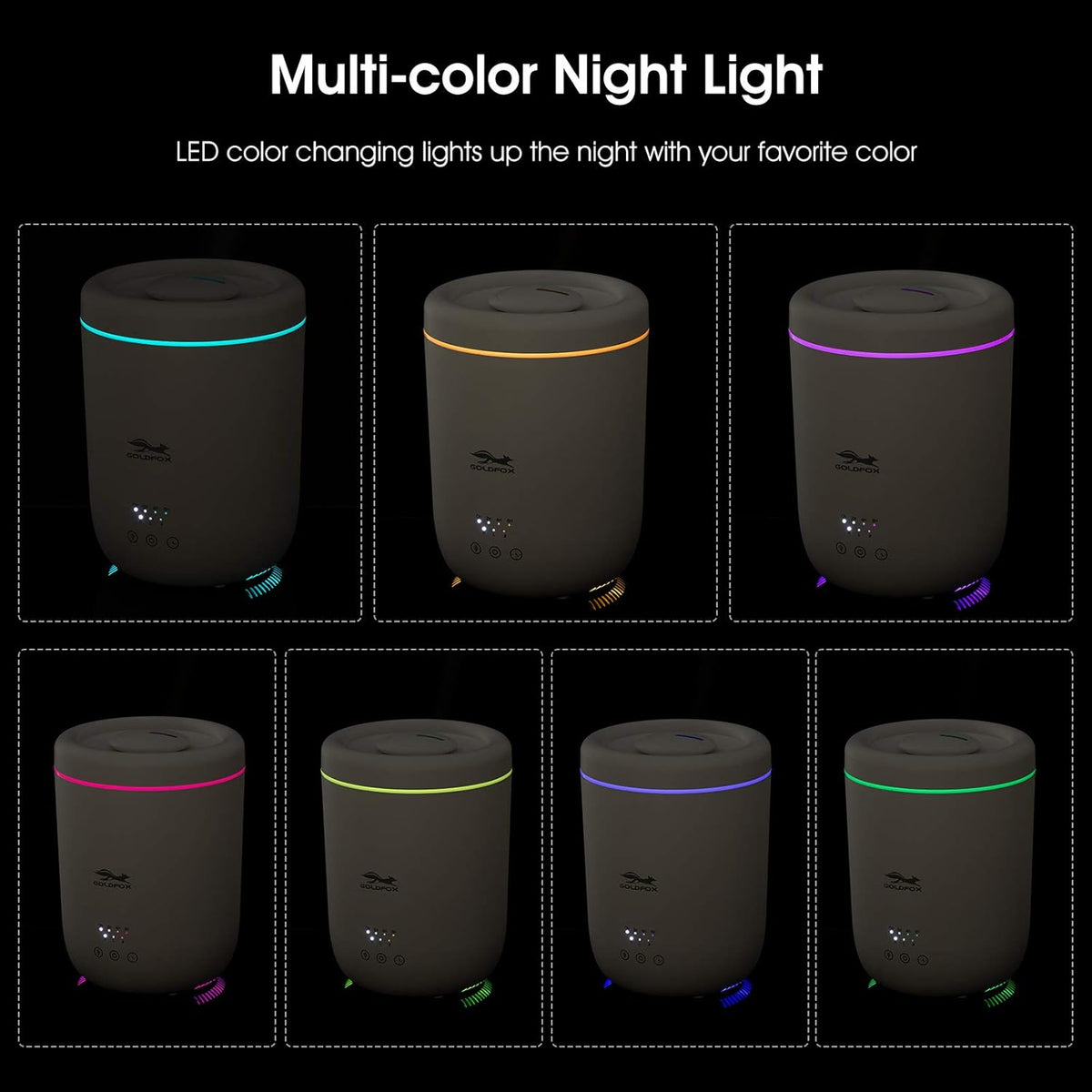 2.2L Cool Mist Humidifier with Ambient Light, Pack of 2 T70612