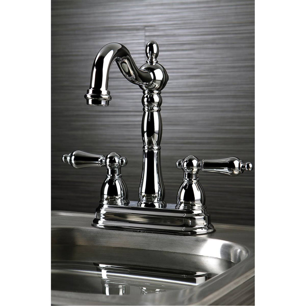 Polished Brass Two-Handle Centerset Bar Faucet N11578