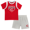 Red/Gray T-Shirt & Shorts Set D619
