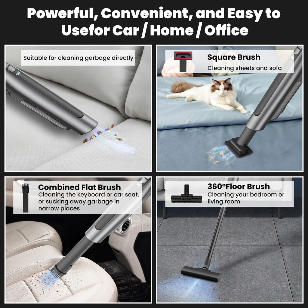 Handheld Vacuum Cleaner Cordless 18000PA 7500mAh Rechargeable Car Vacuum with 2 Suction Modes A534