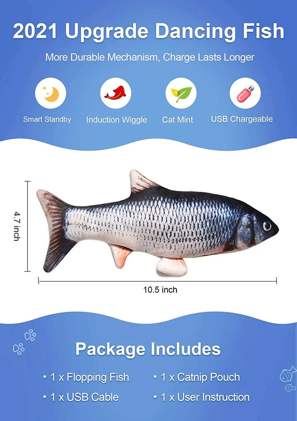 Moving Flopping Fish Cat Toy A2227