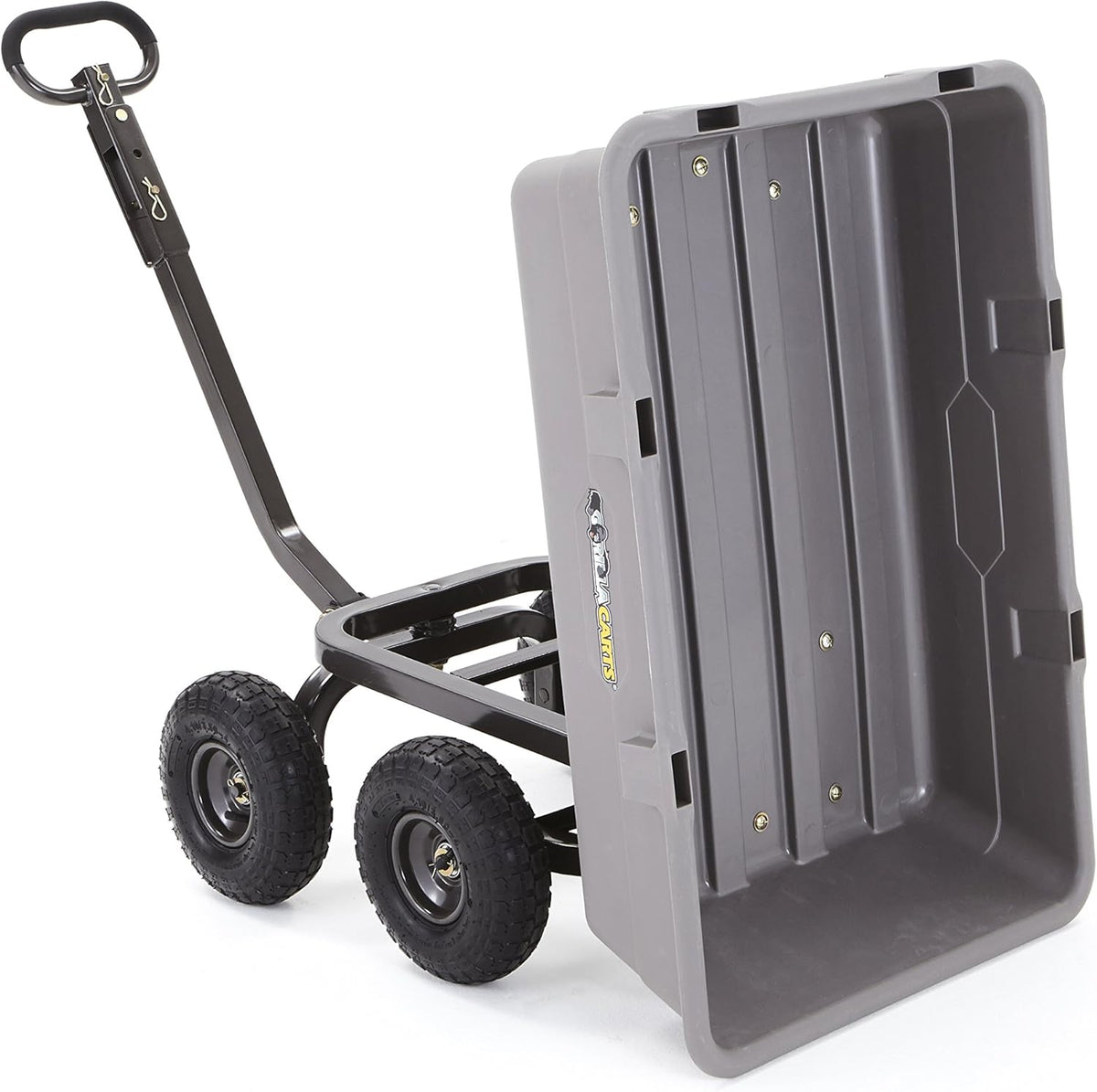Poly Garden Dump Cart with Steel Frame and 10 Pneumatic Tires, 800-lbs. Capacity, Gray T526984