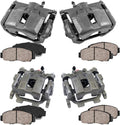 Front + Rear 4 Premium Grade Loaded Calipers with Ceramic Brake Pads Kit U9922