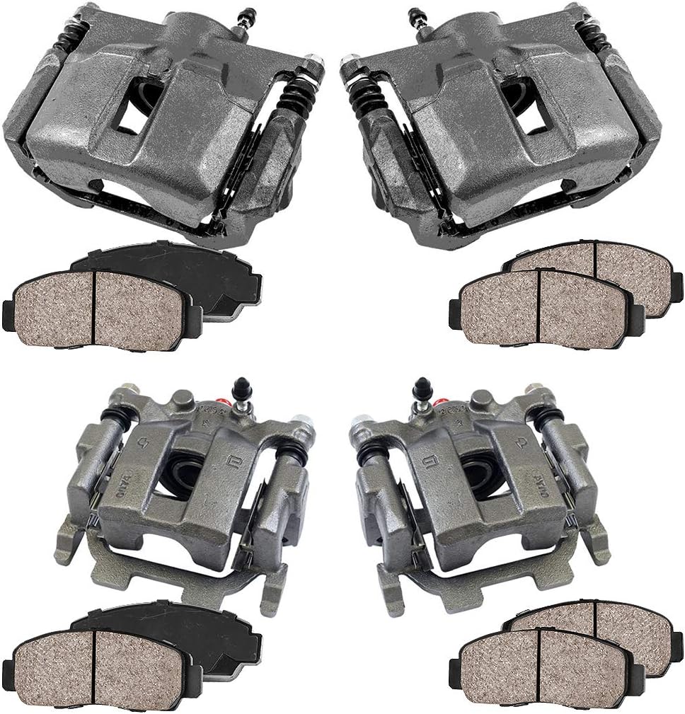 Front + Rear 4 Premium Grade Loaded Calipers with Ceramic Brake Pads Kit U9922