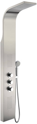 Brushed Stainless Steel 2-Jetted Shower Panel with Heavy Rain Shower and Spray Wand J71095