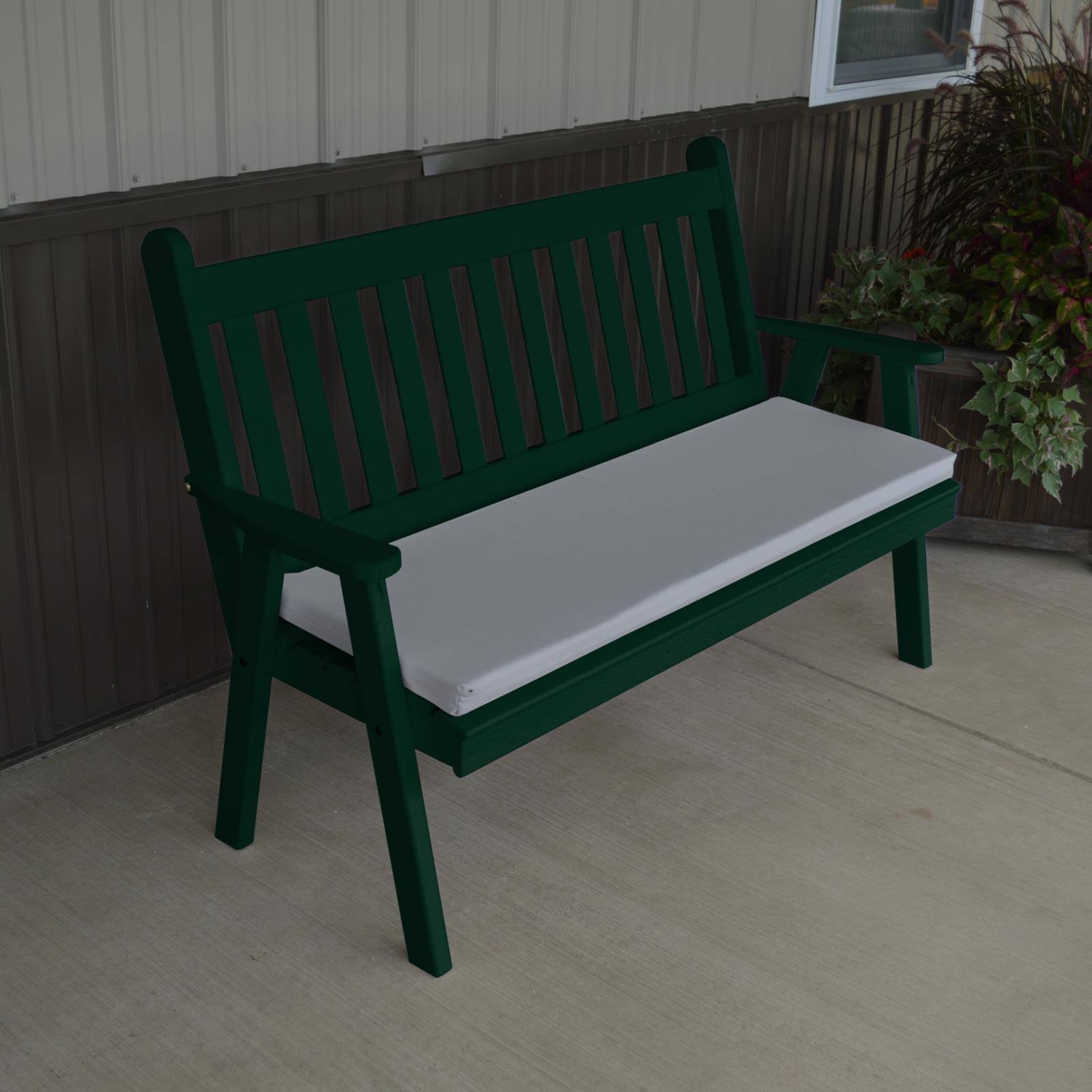 Yellow Pine Traditional English Garden Bench Dark Green, Size: 6 ft. Y97810