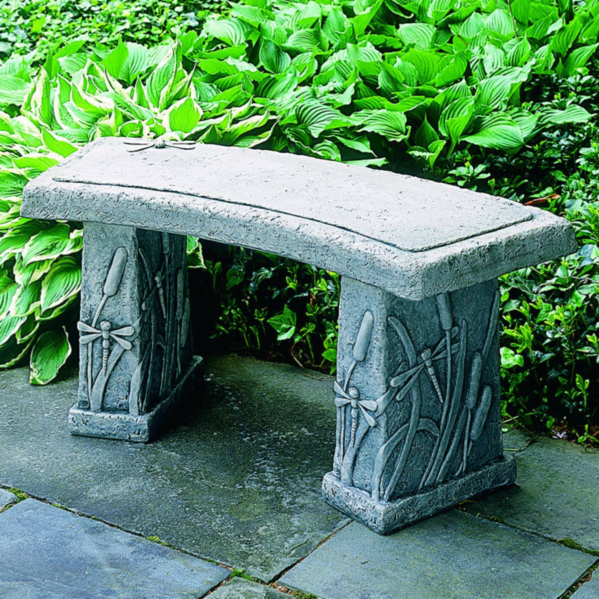 Antique Lead Cast Stone Garden Bench N84947