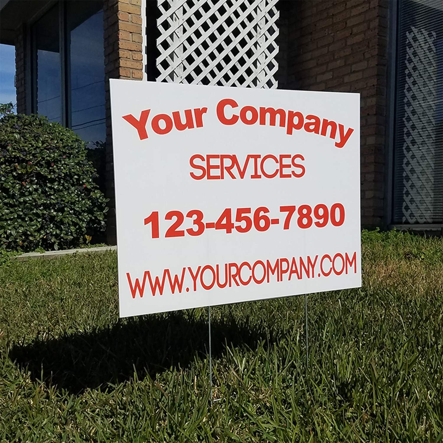 100 Pack Double Sided Plastic Yard Signs with Metal Stakes M2372