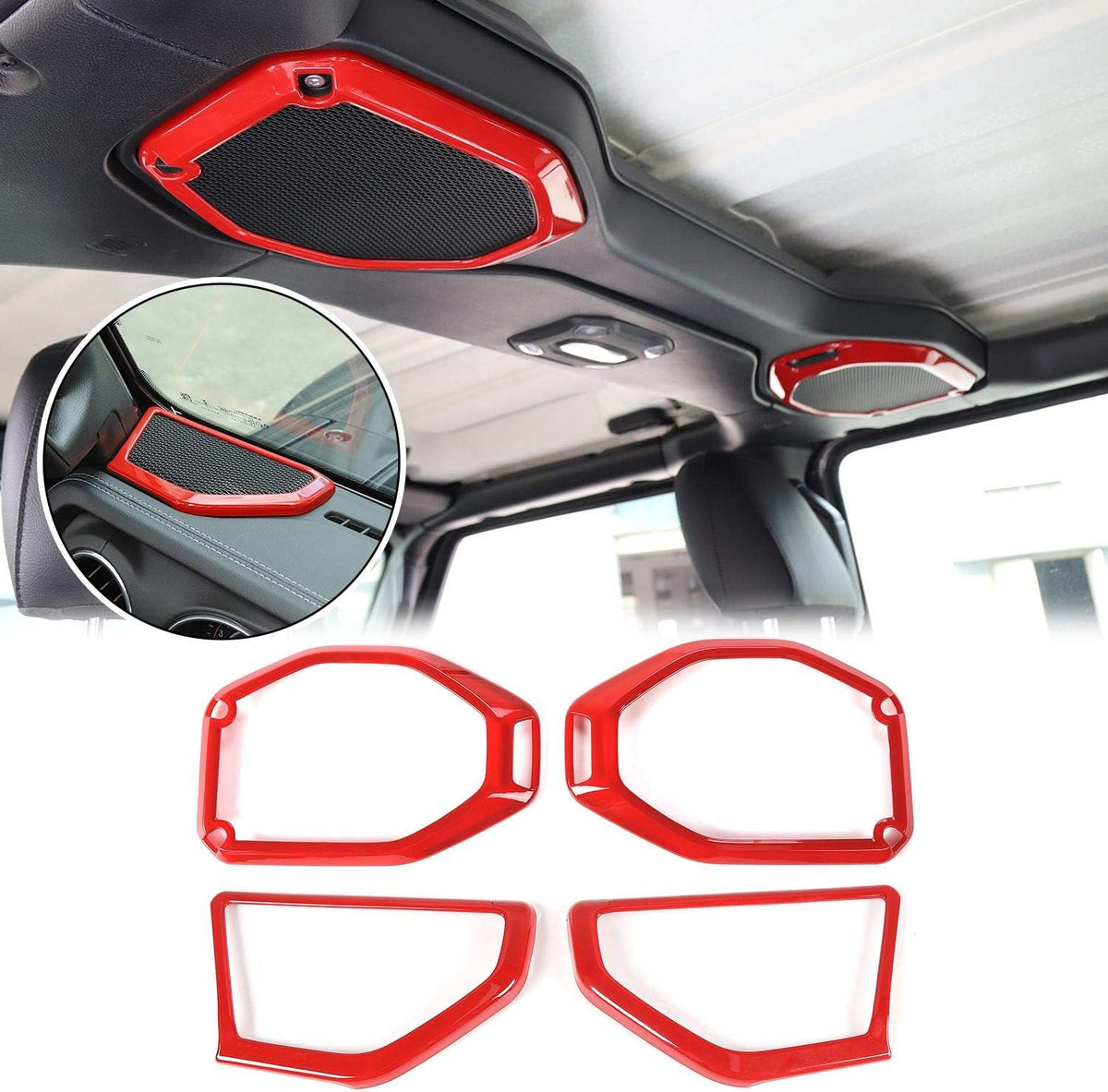 ABS Blue Speaker Audio Trim for Jeep Wrangler JL Gladiator JT D283534
