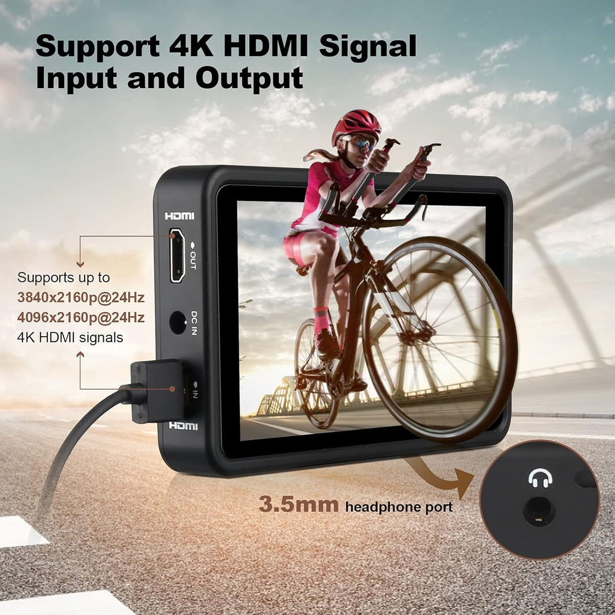 5.5 inch Touch Screen Camera Field Monitor with 4K Input/Output P5112
