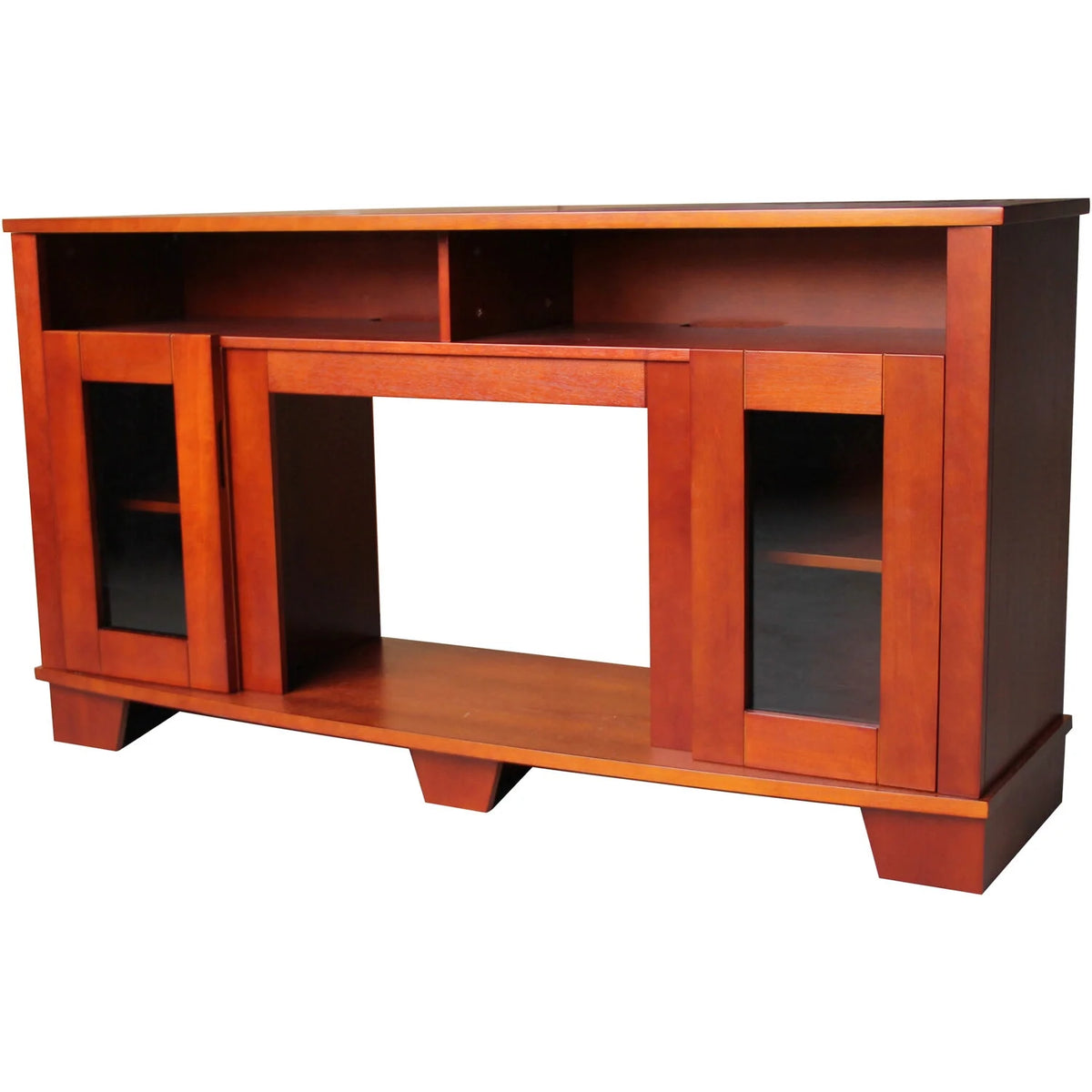 Electric Fireplace Heater with Cherry TV Stand G75117