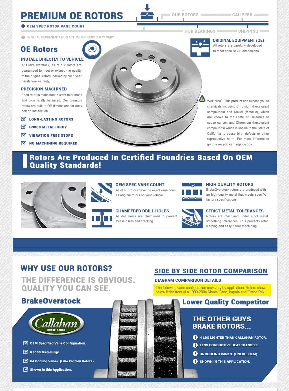 Vented 6 Lug Rotors Z2503