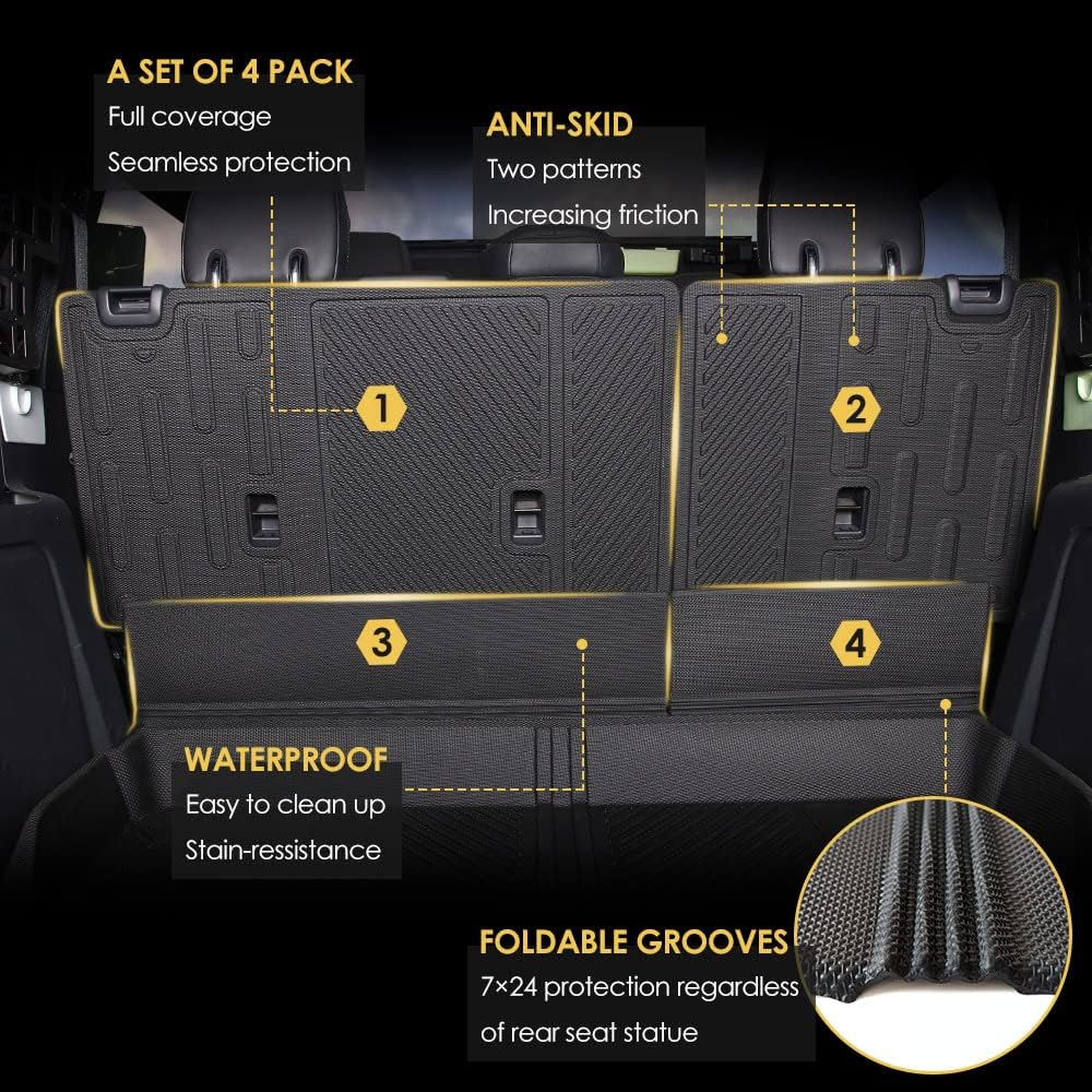 Rear Seat Back Mat Pack of 2 Waterproof Cargo Liner P1747