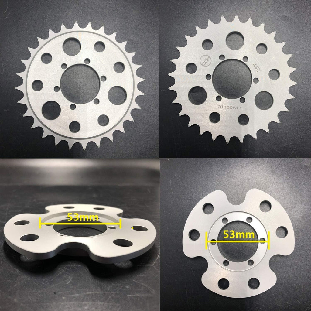 Disc Brake Rotor Adapter and 28T Sprocket for Gas Motorized Bicycle Pack of 2 H2302