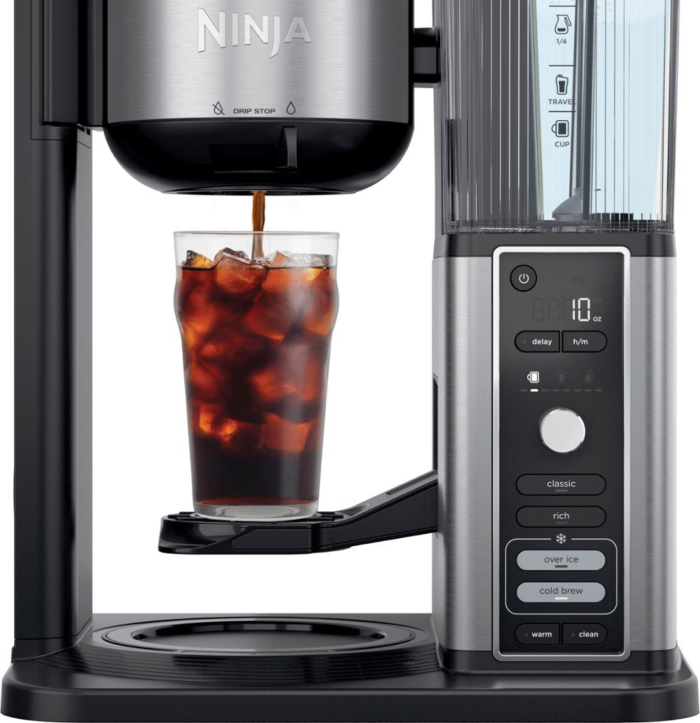 Black 12-cup Drip Coffee Maker with Single Serve Brewing L960616