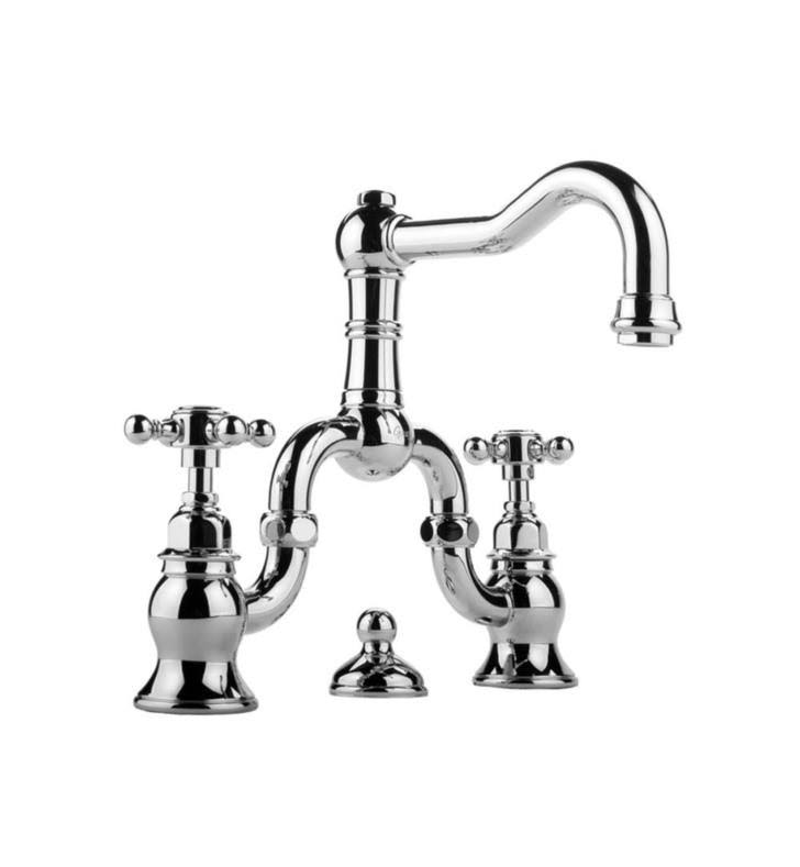 Polished Chrome Widespread Bridge Lavatory Faucet M12629