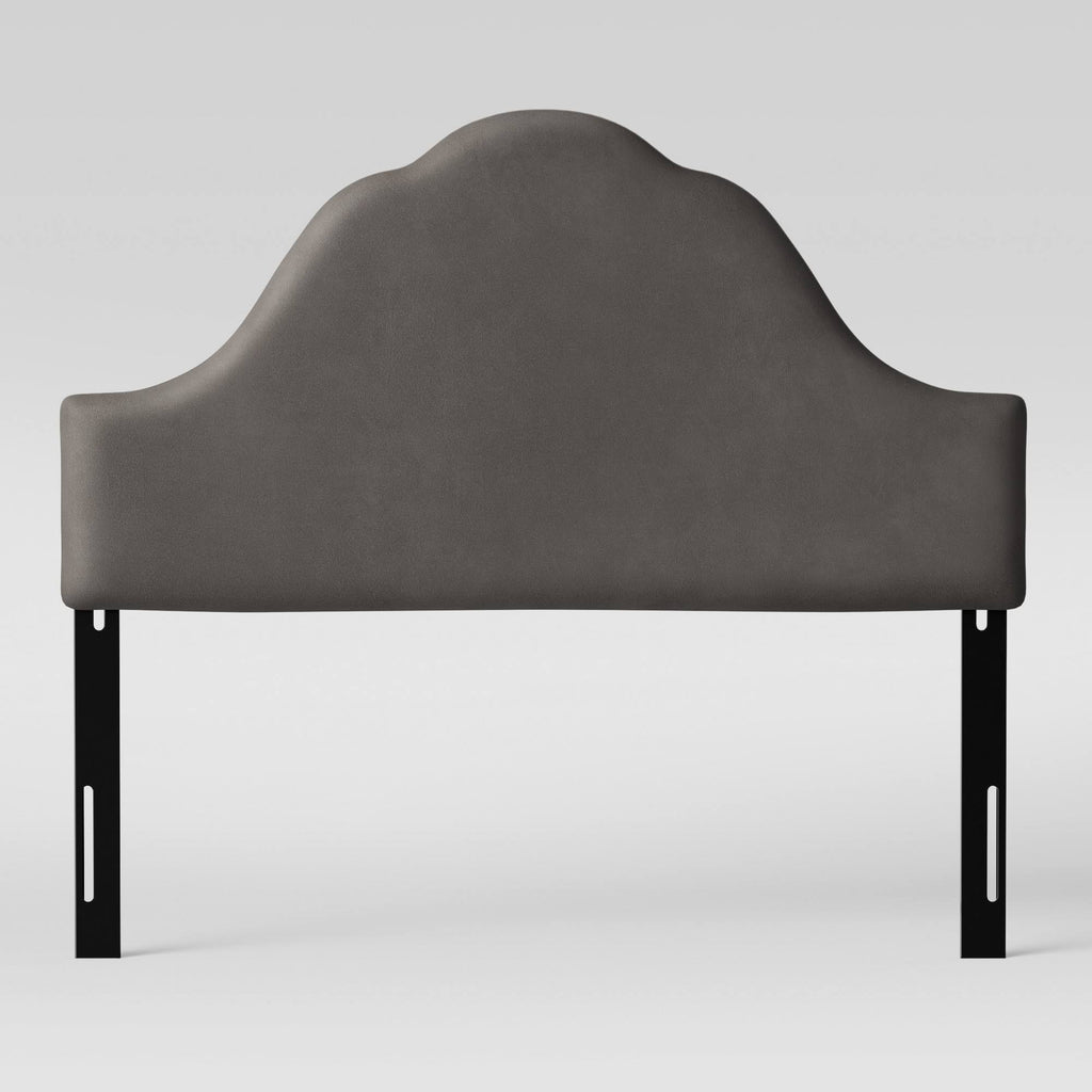 Gray Velvet Arched Headboard J75889